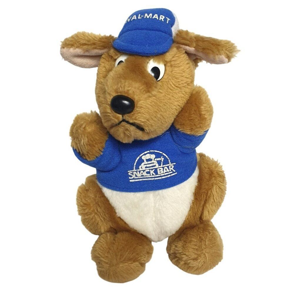 VTG Walmart Snack Bar Kangaroo 9" Plush Toy 1990s Stuffed Animal Collectible